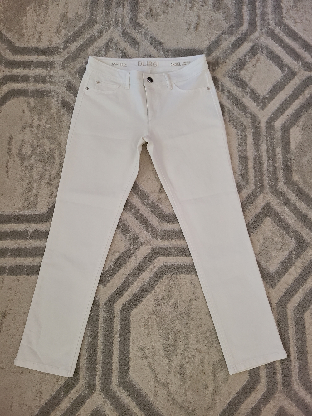 DL1961 Angel Mid Rise Skinny Ankle Stretch White Denim Women's Jeans Size 30